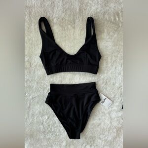 N/A Black High-Waist Bikini Set